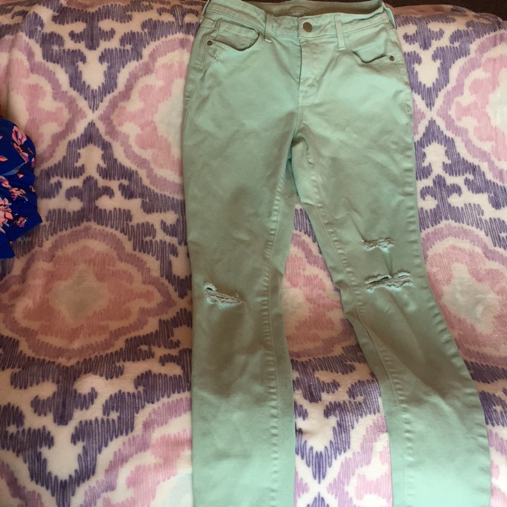 Old navy mint green rockstar jeans